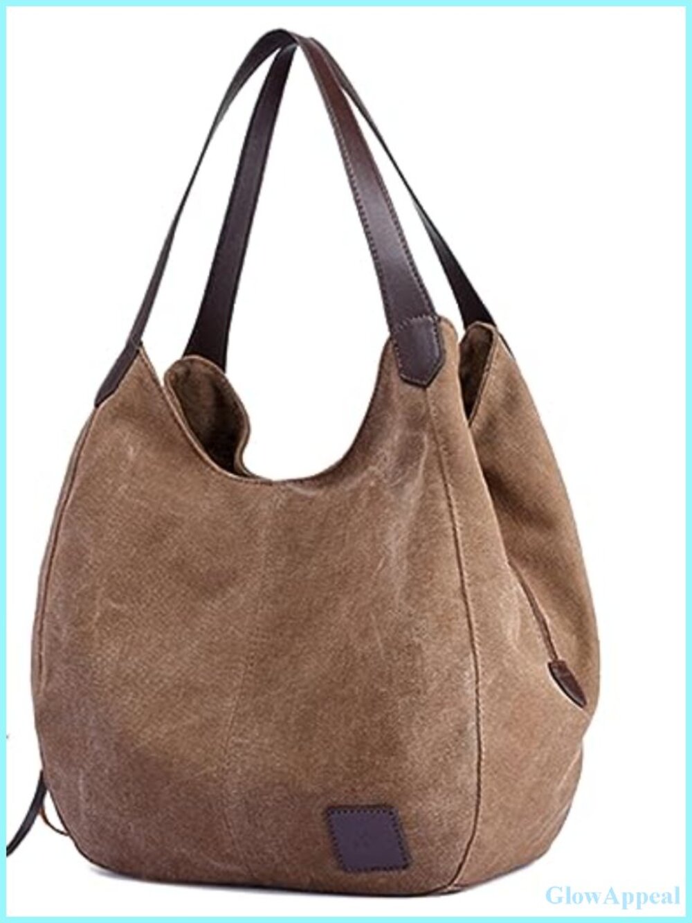 Women's Canvas Hobo Purse Multi Pocket Handbags Shoulder Bags Totes